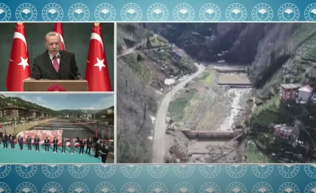 Erdoğan, Rize'deki Törene Video Konferansla Katıldı